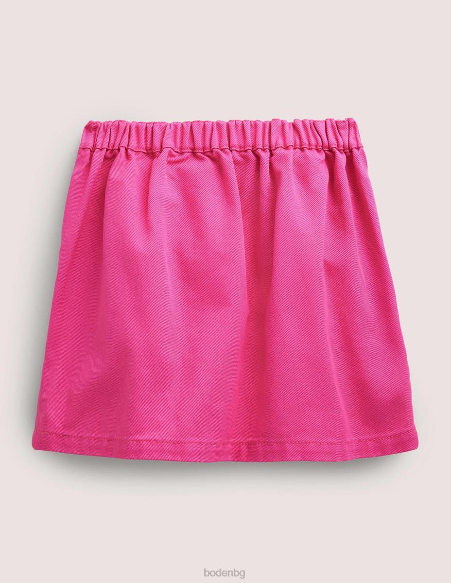 облекло Boden дънково копче през пола гъделичкано розово момичета LL682644