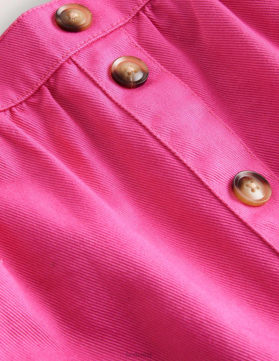 облекло Boden дънково копче през пола гъделичкано розово момичета LL682644