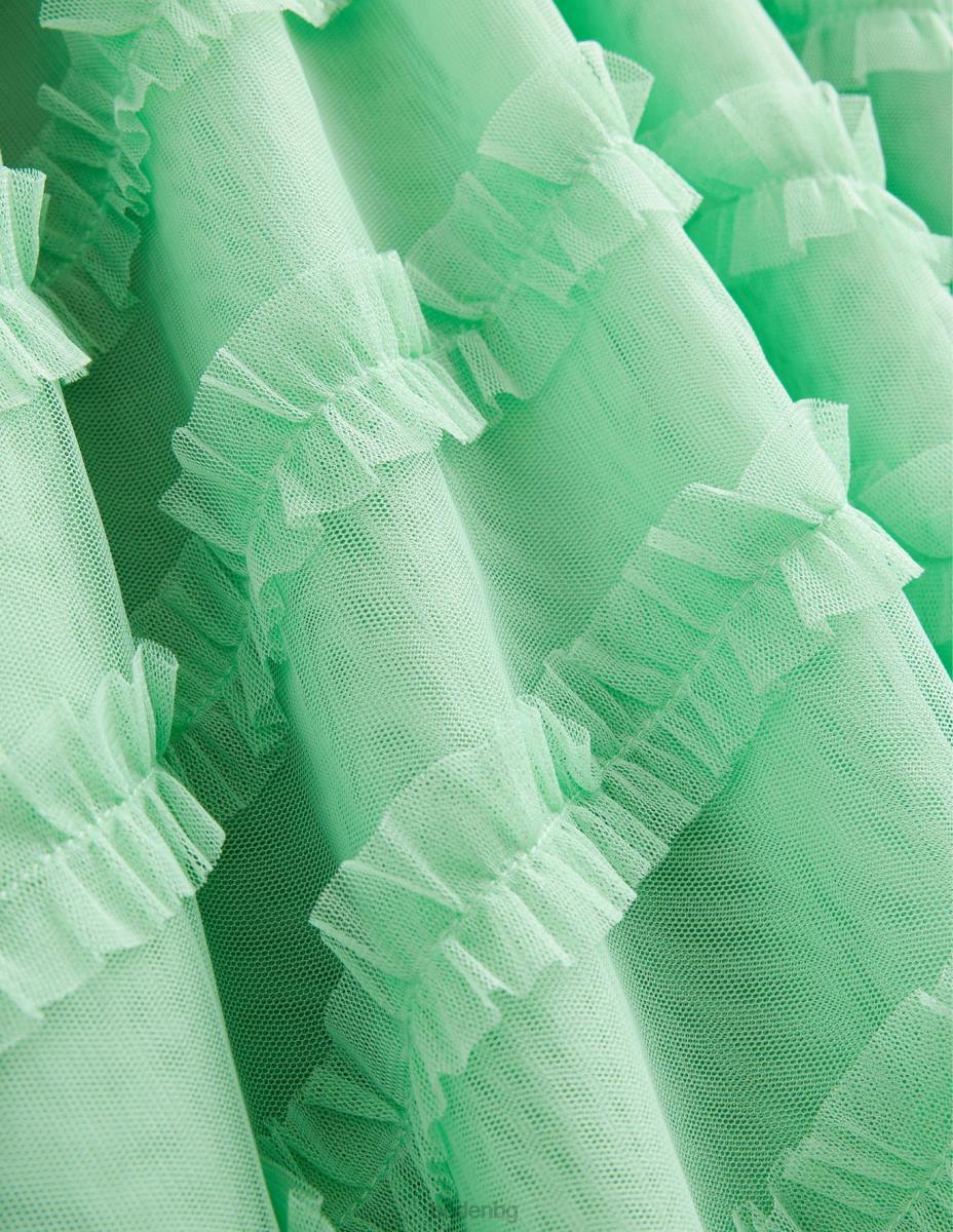 облекло Boden миди пола от тюл зелен тропически дъжд момичета LL682682