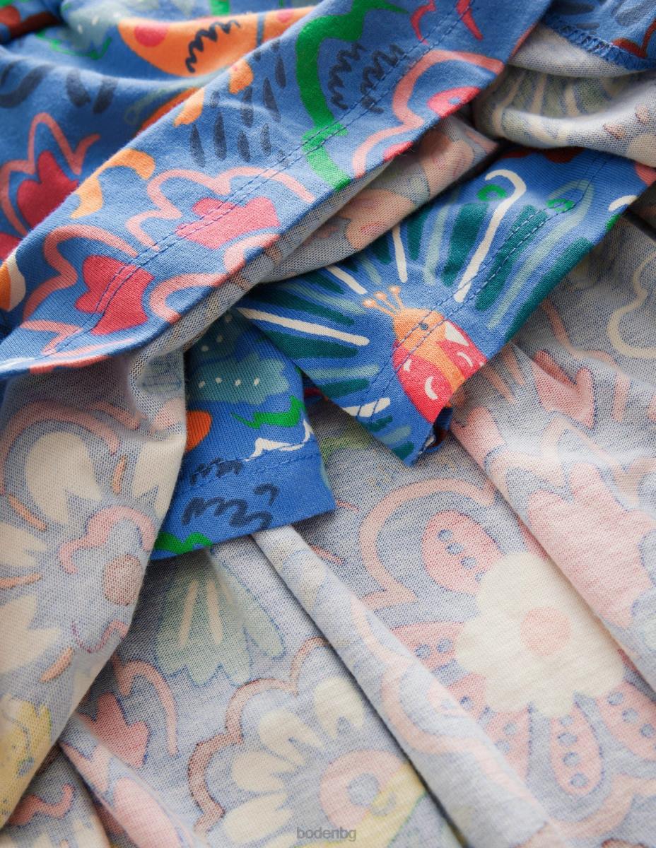 облекло Boden пола от трико сафари със син леопард момичета LL682768