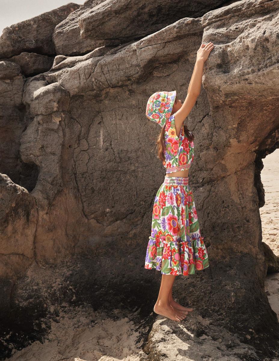 облекло Boden макси пола от трико с щампа много фестивален флорален момичета LL683225