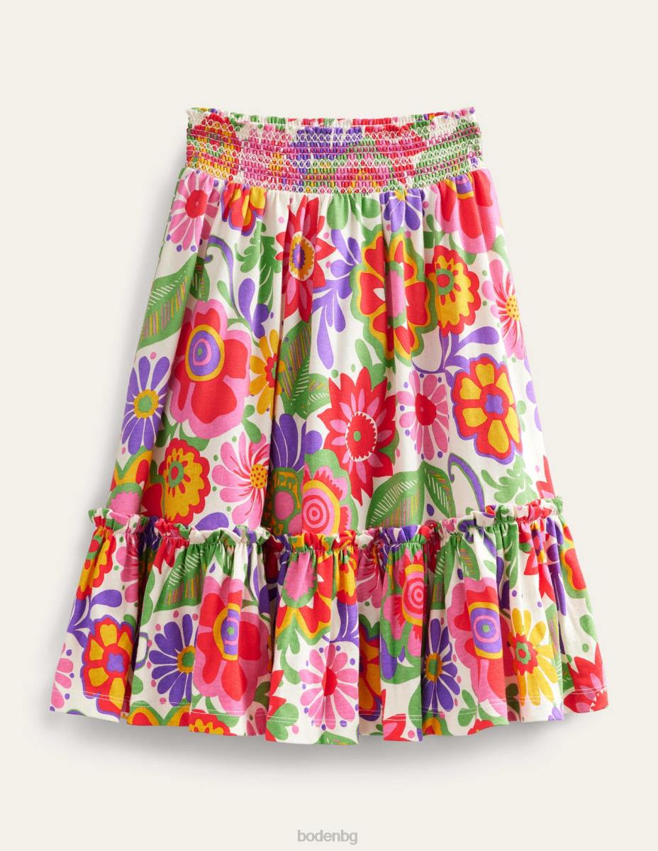 облекло Boden макси пола от трико с щампа много фестивален флорален момичета LL683225