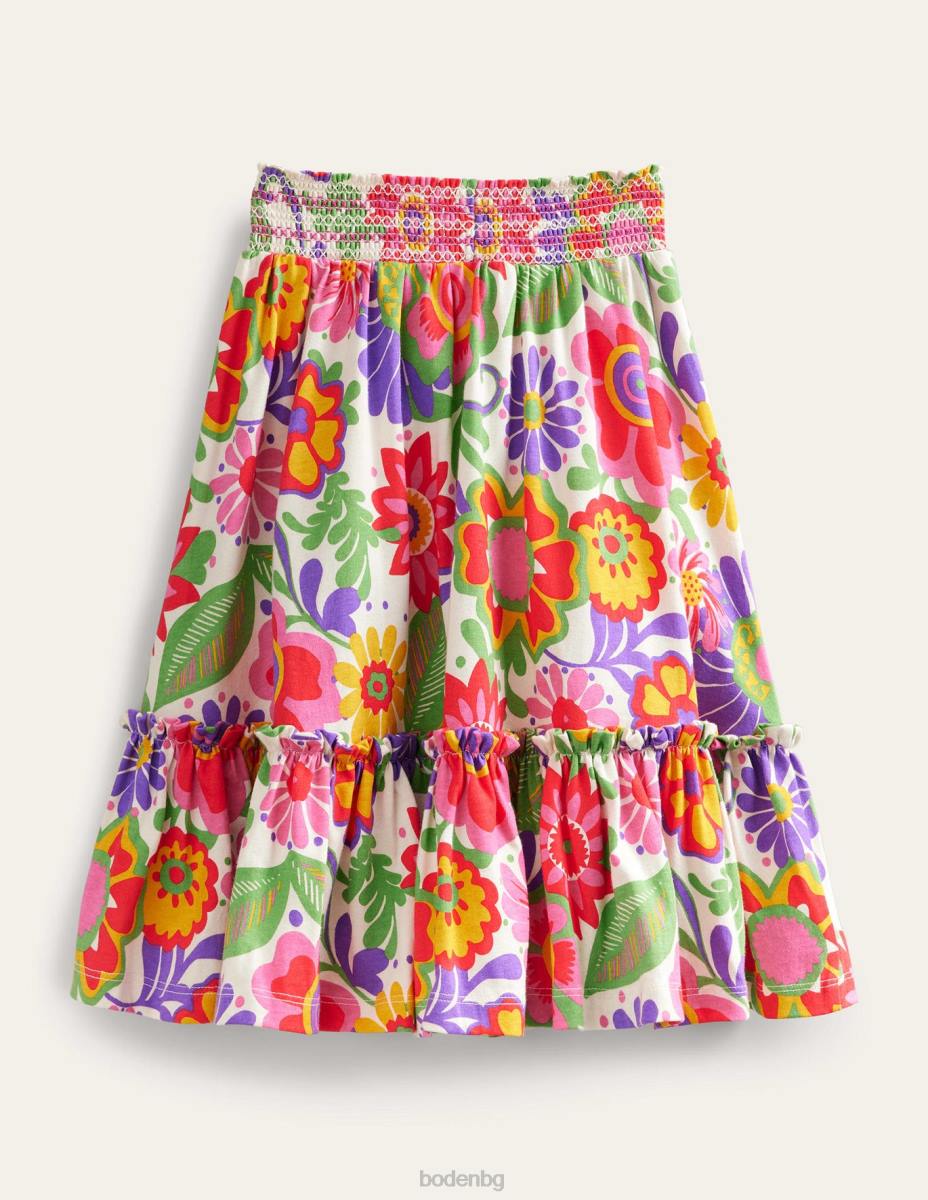 облекло Boden макси пола от трико с щампа много фестивален флорален момичета LL683225