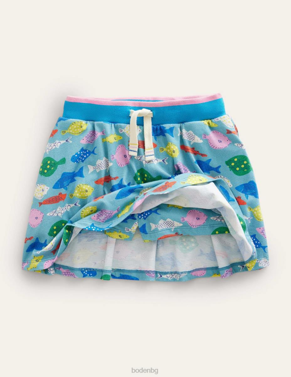 облекло Boden потник от трико аква морска синя риба момичета LL683249