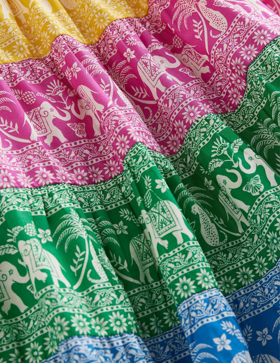 облекло Boden цветна тъкана миди пола много гоа животни момичета LL68787