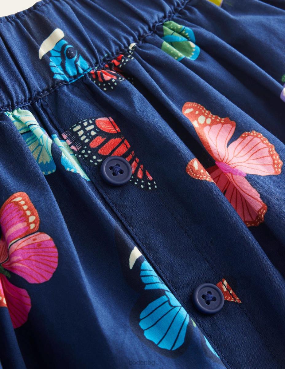 облекло Boden копче през twirly пола колеж морски пеперуди момичета LL68790