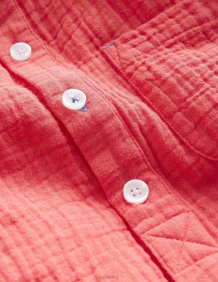 облекло Boden двойна платнена риза на дядо сладко червено момичета LL682972