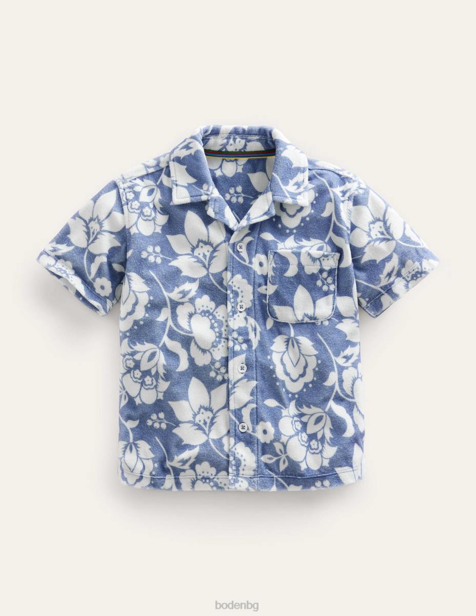 облекло Boden хавлиена риза мек десен борд на цветя момичета LL683023