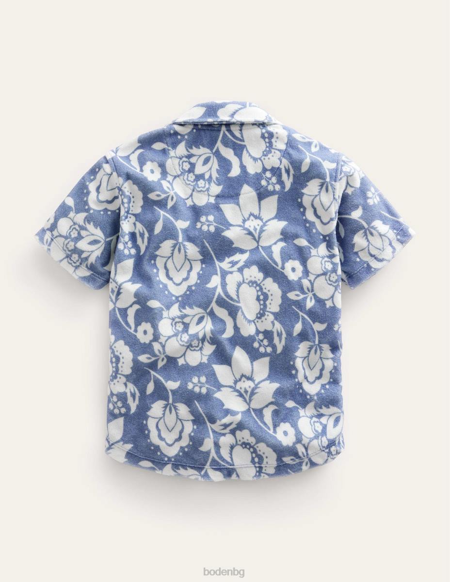 облекло Boden хавлиена риза мек десен борд на цветя момичета LL683023