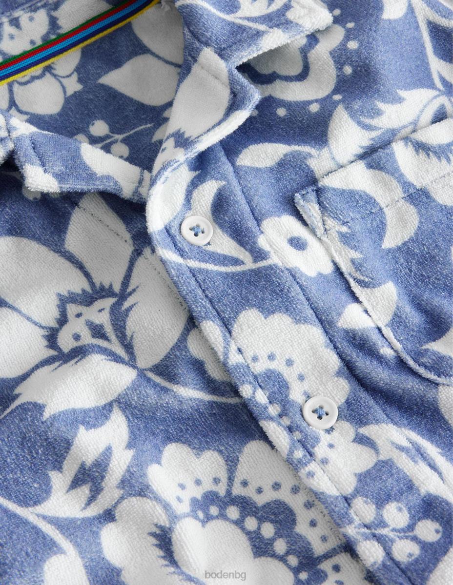 облекло Boden хавлиена риза мек десен борд на цветя момичета LL683023