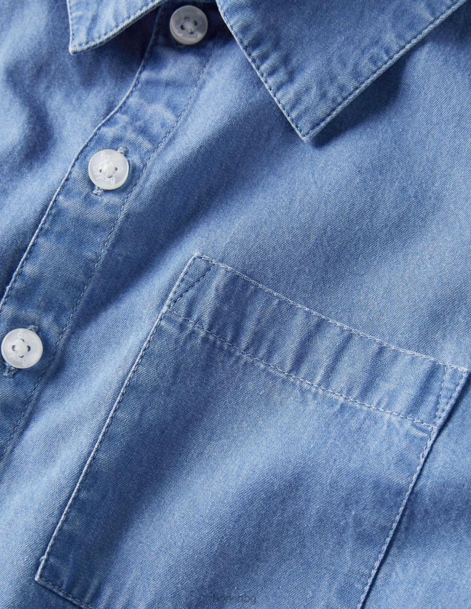 облекло Boden спокойна дънкова риза среден винтидж деним момичета LL683150