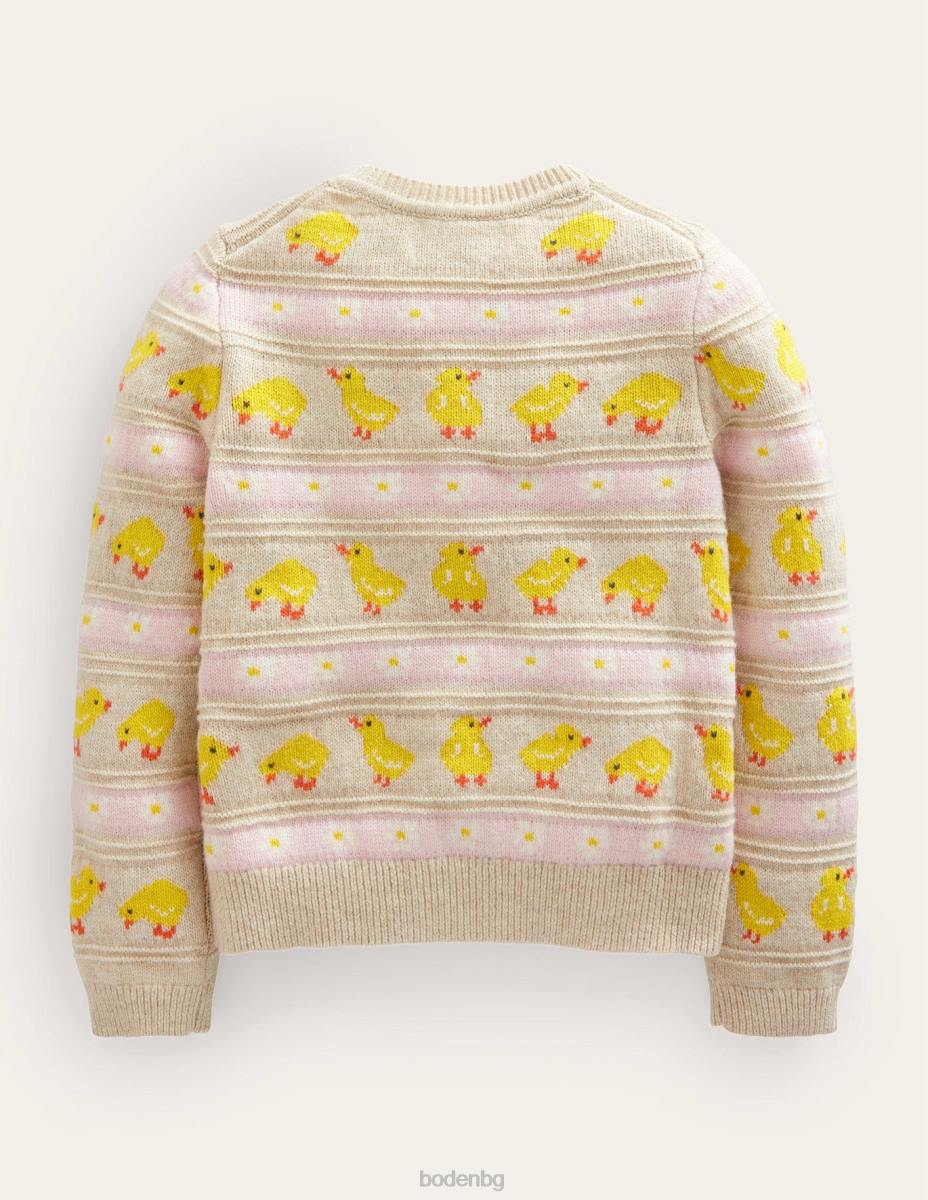 облекло Boden плетена жилетка Fair Isle екрю мергел мацки момичета LL683045