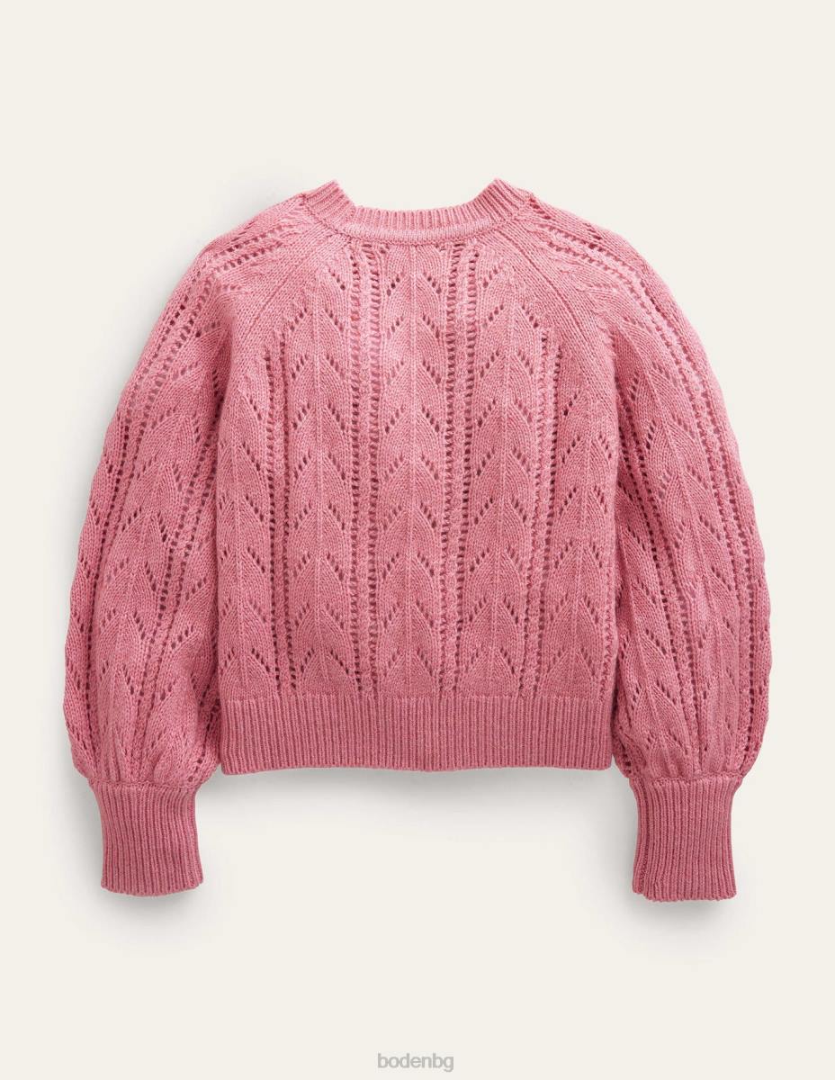 облекло Boden свободен текстуриран пуловер бадемов цвят момичета LL682877