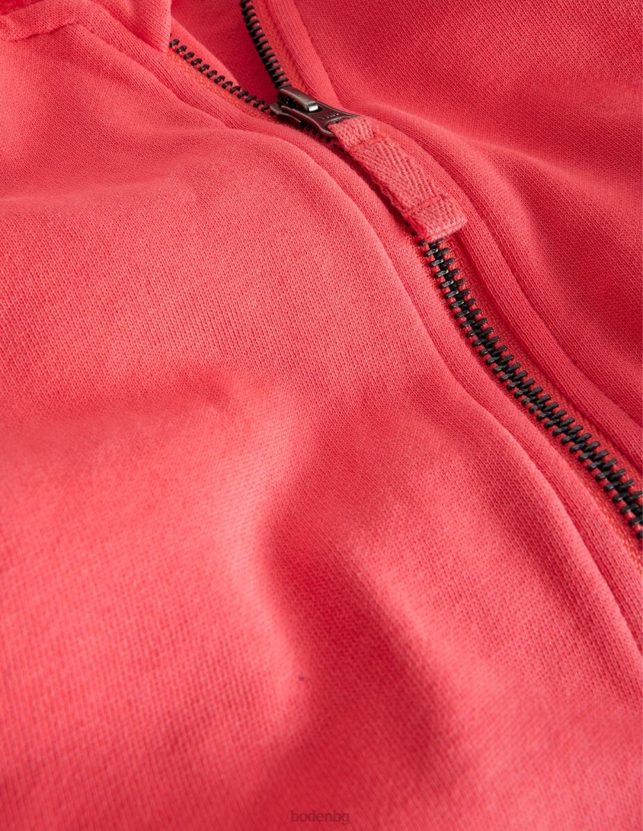 облекло Boden суичър с цип за боядисване на дрехи измито сладко червено момичета LL682907