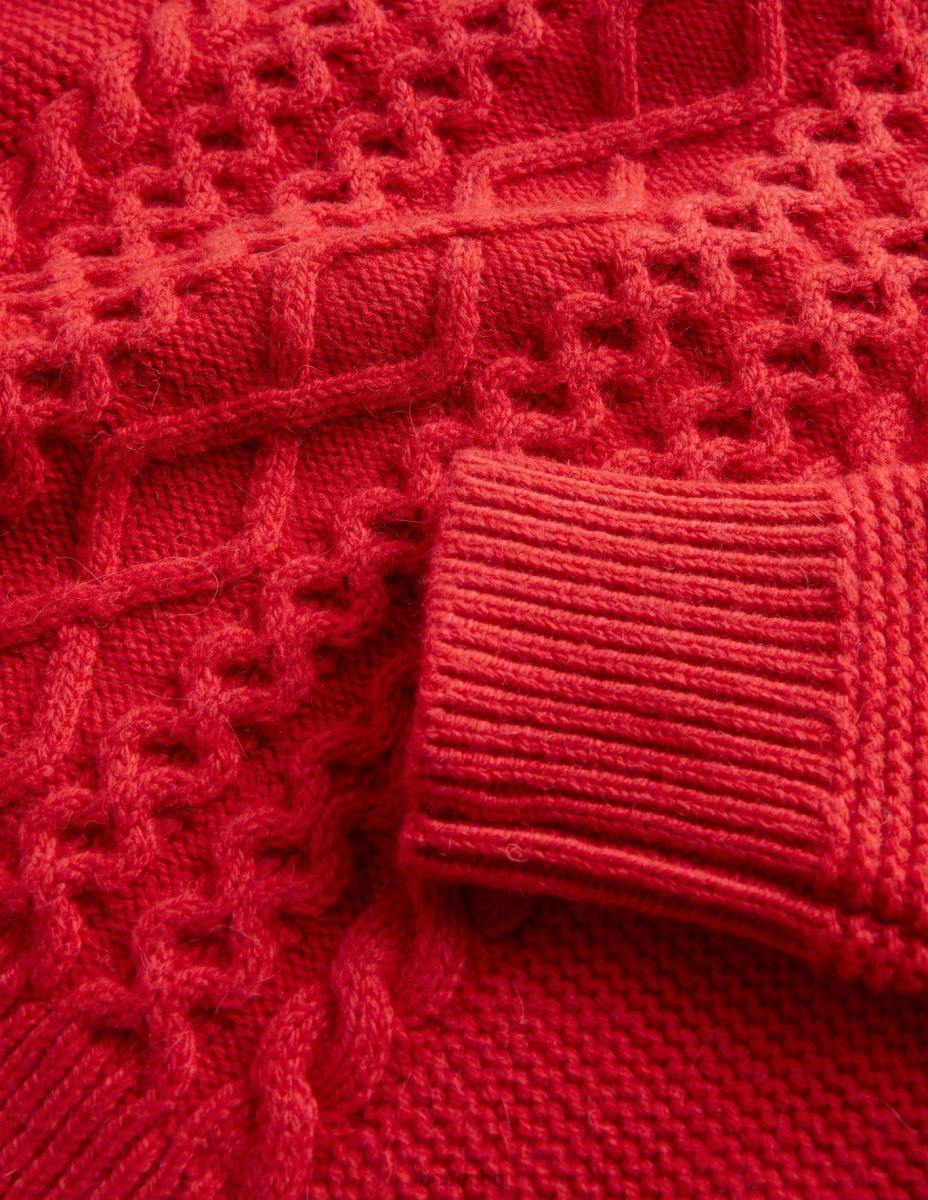 облекло Boden изрязан кабелен джъмпер рокабили червено момичета LL682922