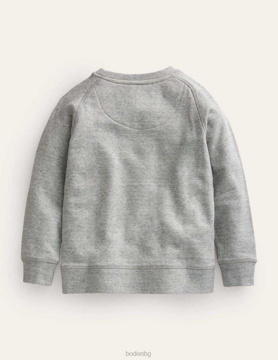 облекло Boden графичен суичър сив сладолед момичета LL682968