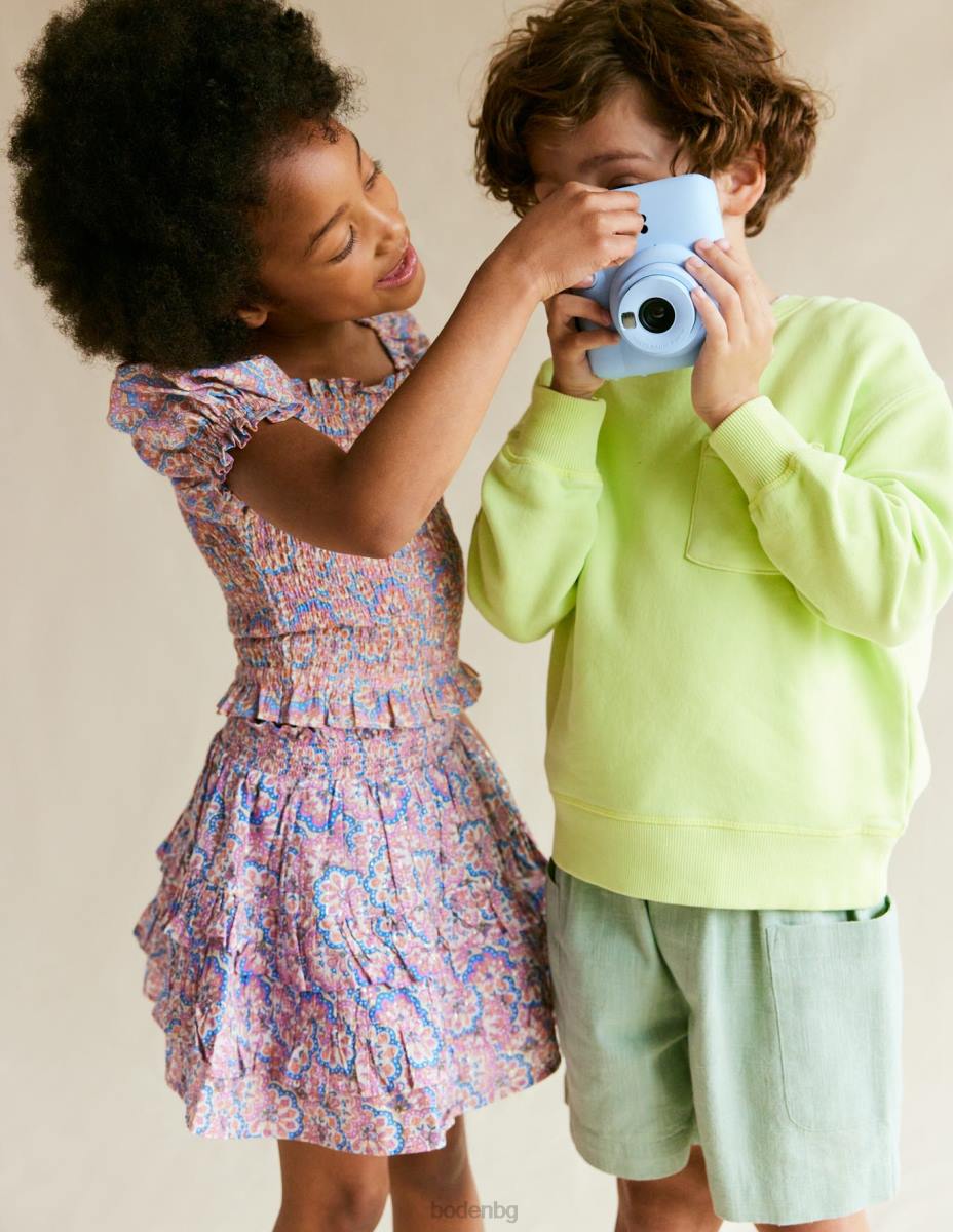 облекло Boden супер мек суичър неоново жълто момичета LL682971