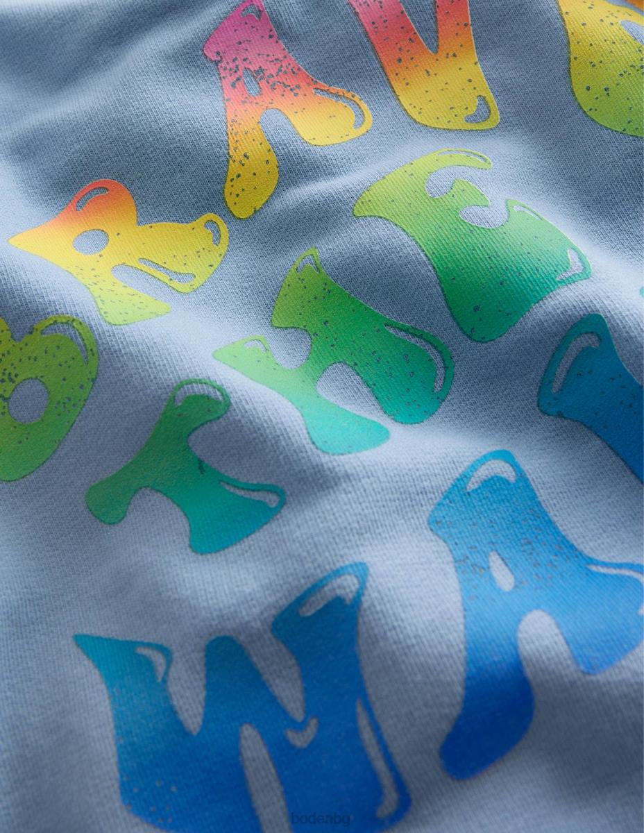 облекло Boden суичър с лого камъче синьо момичета LL682979