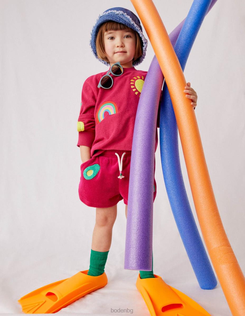 облекло Boden кърпа лого пот бонбони розови момичета LL683005