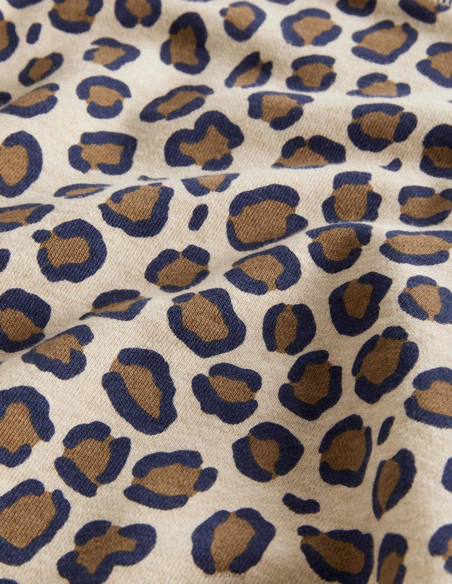 облекло Boden спокоен суичър орех кафяв леопард момичета LL683140