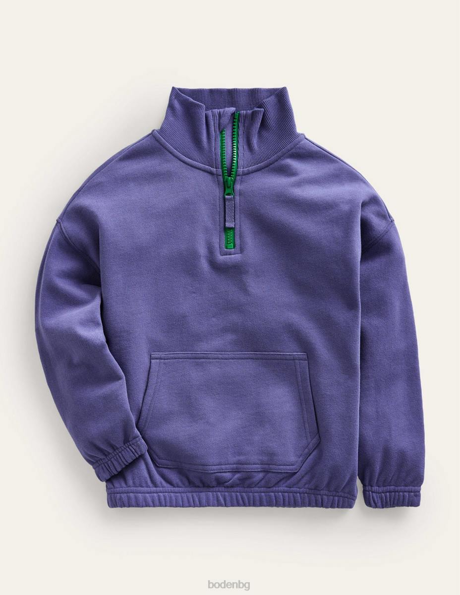 облекло Boden спокоен суичър с половин цип военноморски флот момичета LL68808