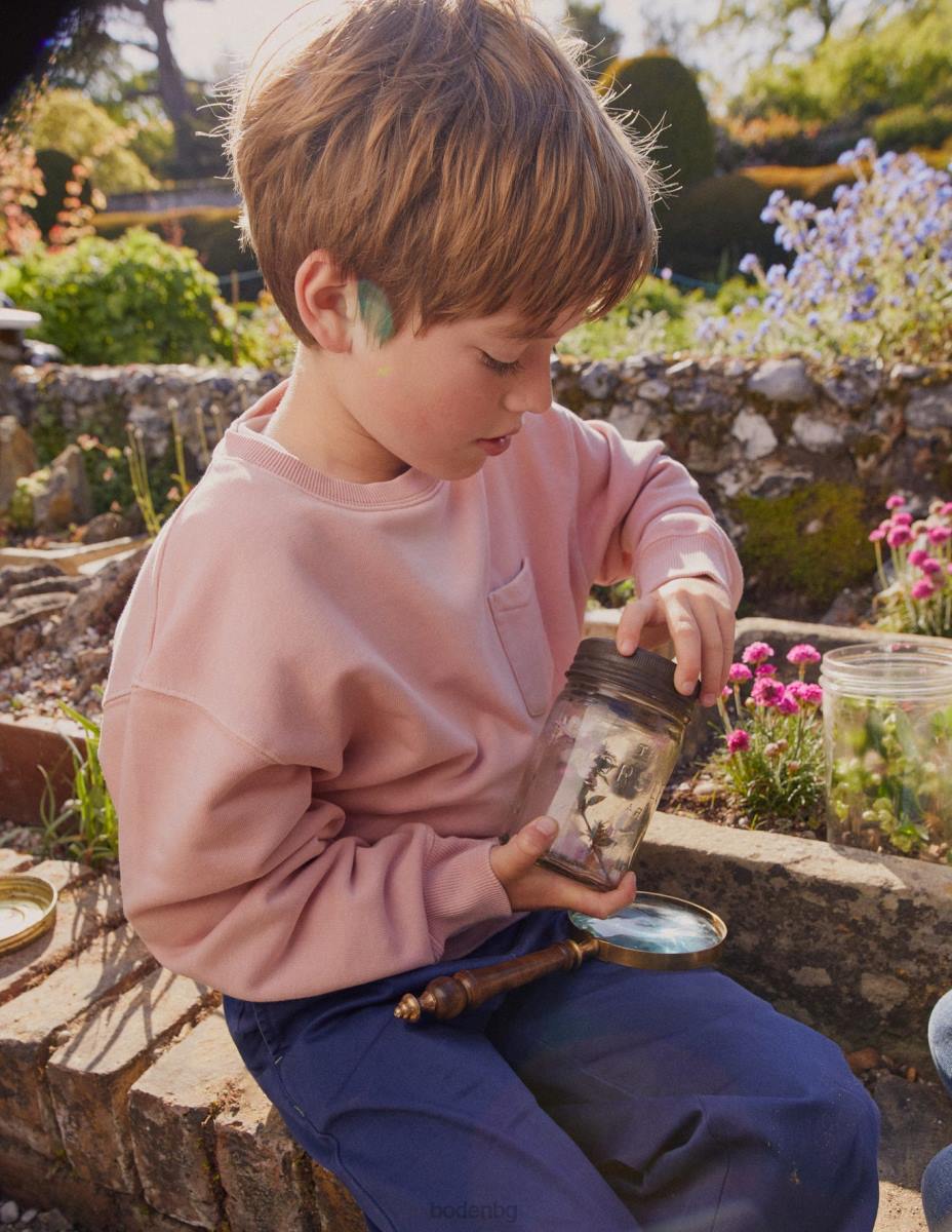 облекло Boden суичър за боядисване на дрехи винтидж розово момичета LL68809