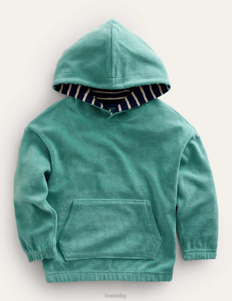 облекло Boden хавлиена качулка cove blue момичета LL683187