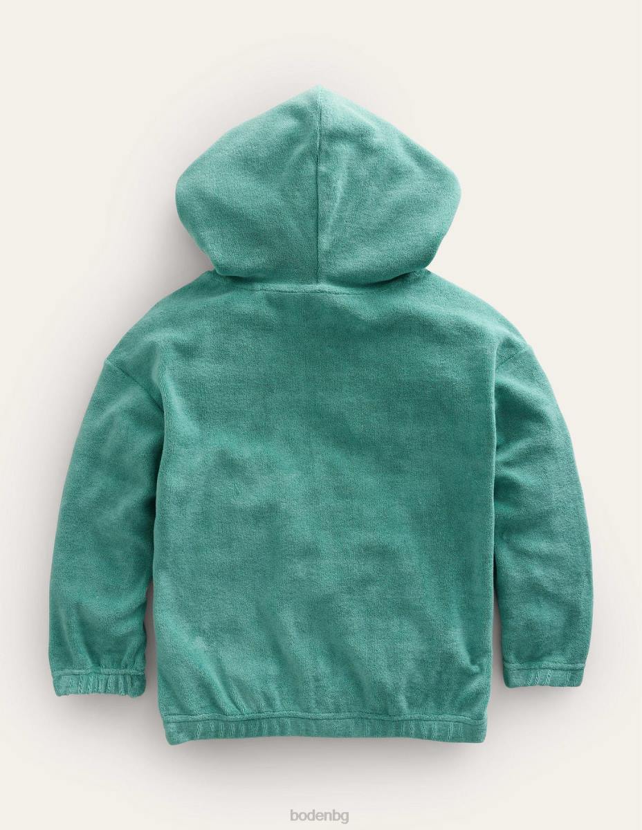 облекло Boden хавлиена качулка cove blue момичета LL683187