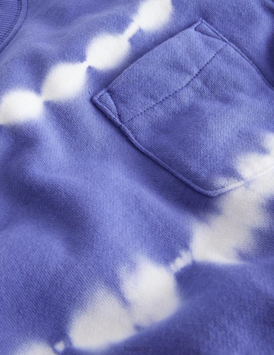 облекло Boden суичър тип tie dye синьо/слонова кост момичета LL683155