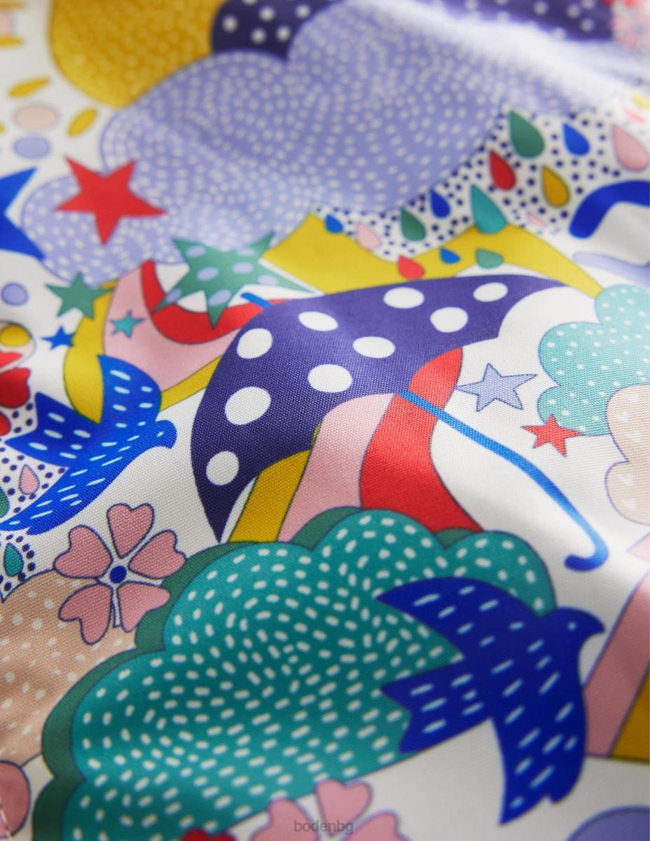 облекло Boden анорак с подплата от трико слонова кост мулти време момичета LL683180