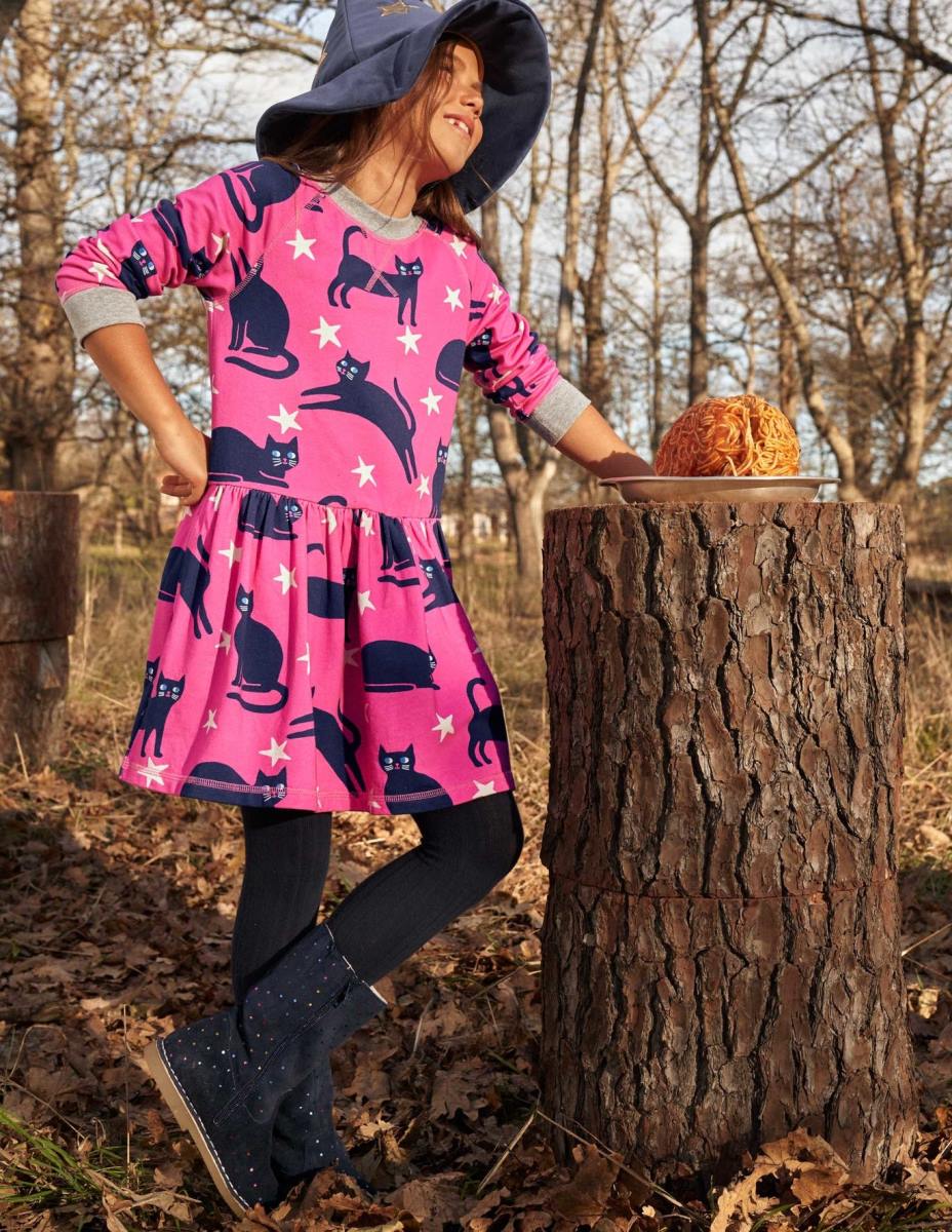 обувки Boden петна високи велурени ботуши колеж флот много място момичета LL682723