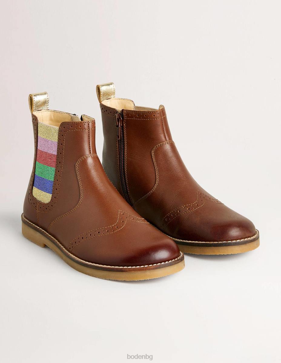 обувки Boden ботуши челси тен момичета LL682737