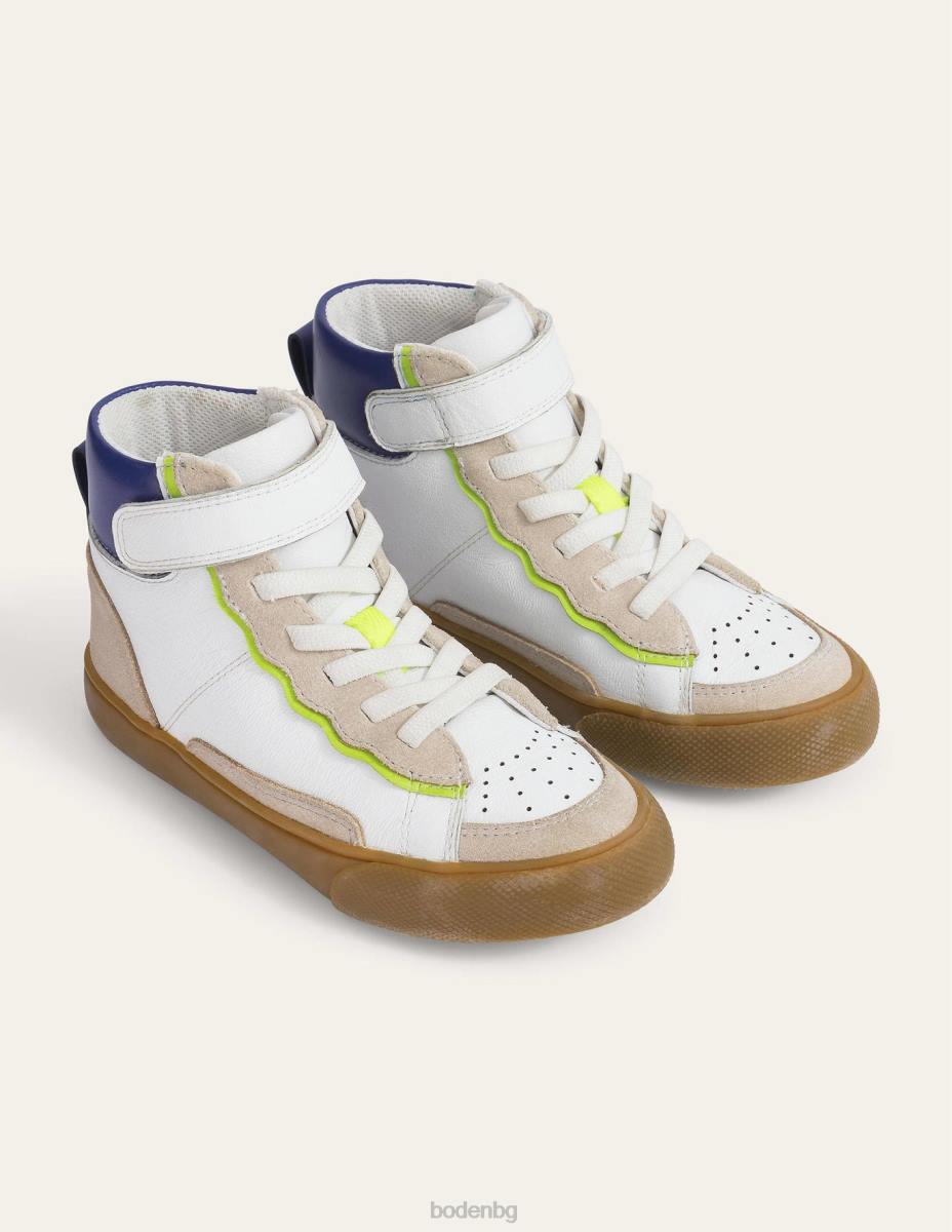 обувки Boden кожени високи горнища бяло момичета LL682692