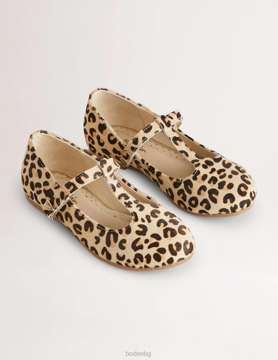 обувки Boden парти обувки t-bars леопард момичета LL682761