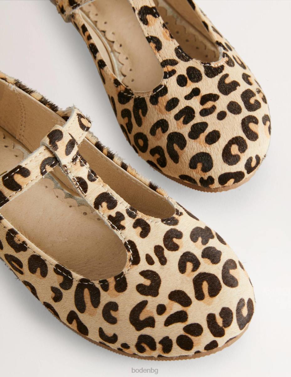 обувки Boden парти обувки t-bars леопард момичета LL682761