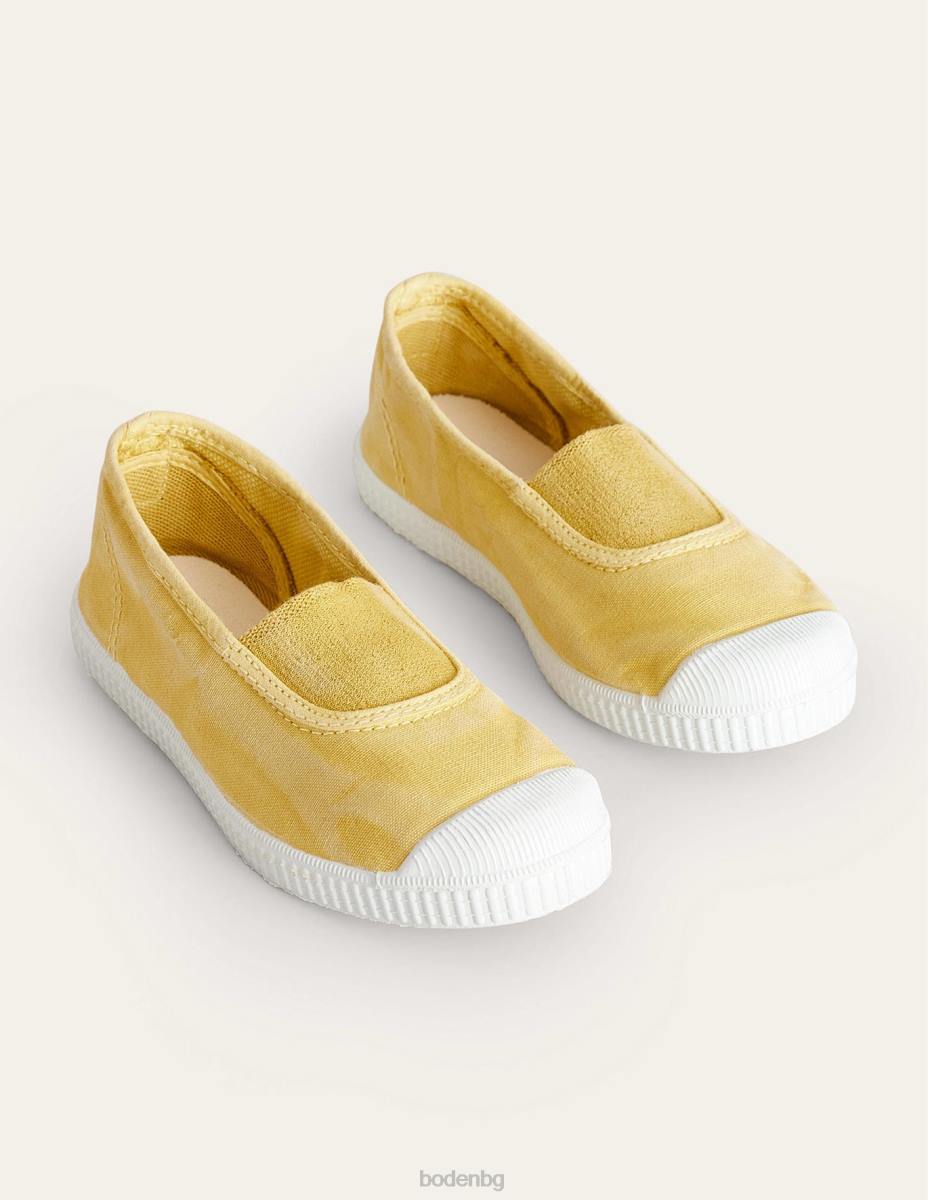 обувки Boden платнени панталони жълто момичета LL68824