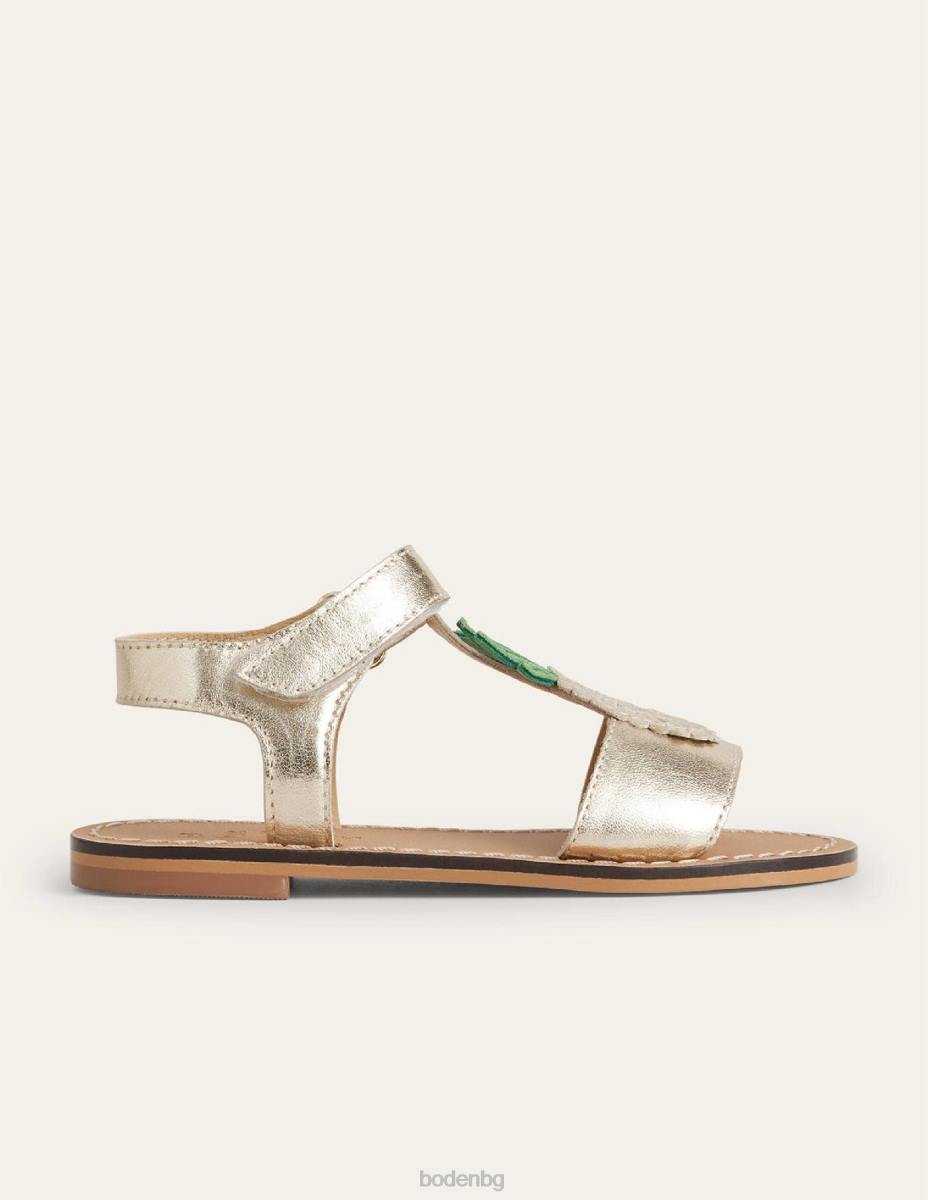 обувки Boden нови сандали златен метален ананас момичета LL682652