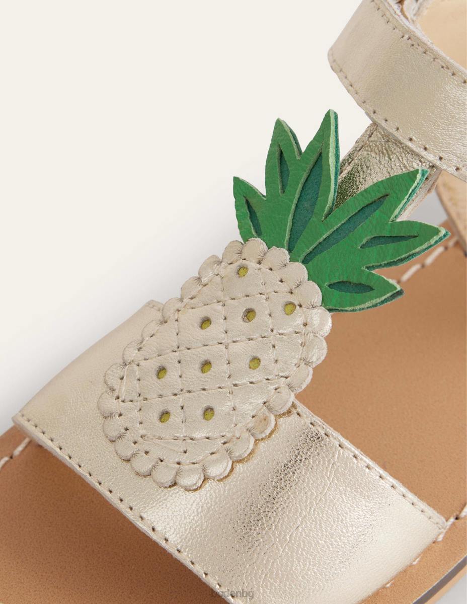 обувки Boden нови сандали златен метален ананас момичета LL682652