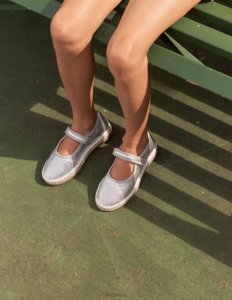 обувки Boden платнени еспадрили метално сребро момичета LL68826